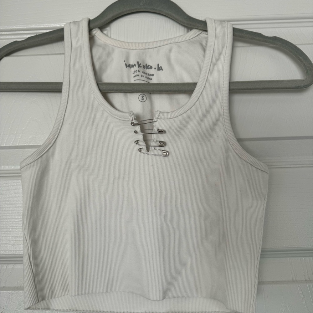 Iamkoko.la safety pin crop top